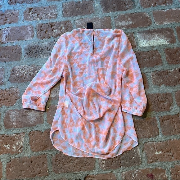 Sun Light Paris pink, orange & light blue flowy blouse - Picture 7 of 13